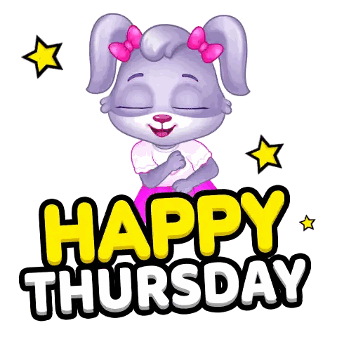 Bunny Saying Happy Thursday Sticker