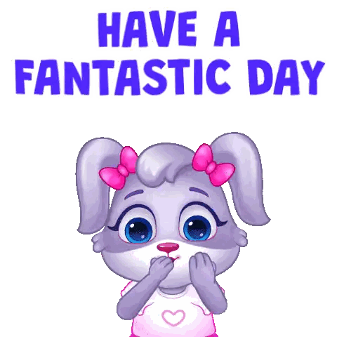 Bunny Saying Have A Fantastic Day Sticker