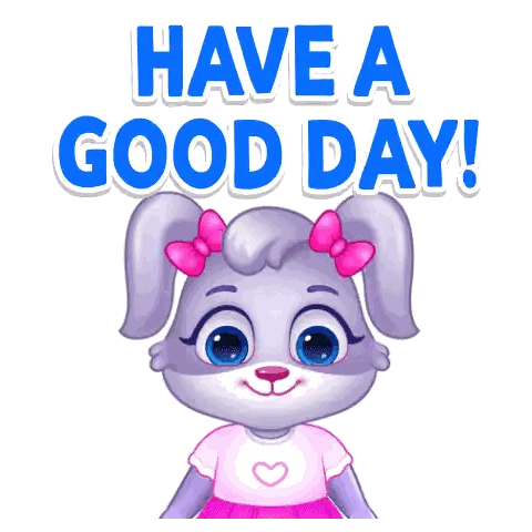 Bunny Saying Have A Good Day Sticker