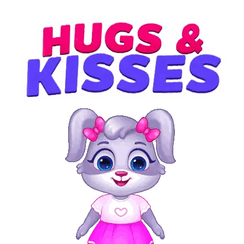 Bunny Saying Hugs And Kisses Sticker