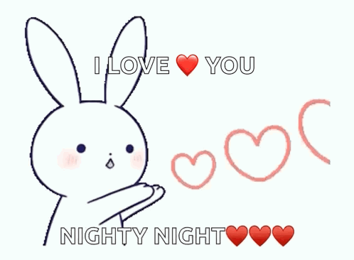 Bunny Saying I Love You And Nighty Night GIF