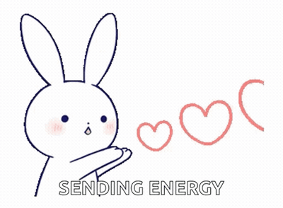 Bunny Sending Energy With Hearts GIF