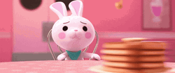 Bunny Swallowing Breakfast GIF