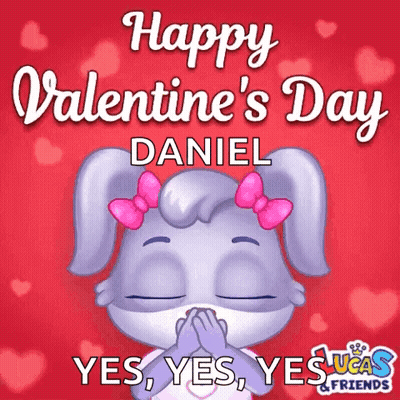 Bunny Wearing Mask Valentine Card GIF