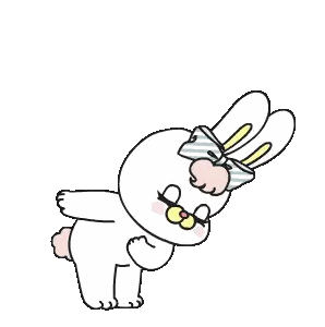 Bunny With Bow Standing On One Leg Sticker