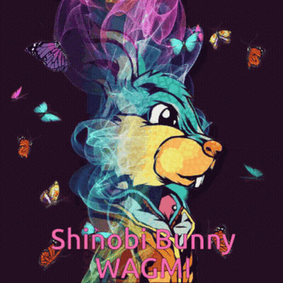 Bunny With Butterflies Shinobi Bunny Wagmi GIF
