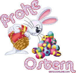 Bunny With Easter Eggs Basket Sticker