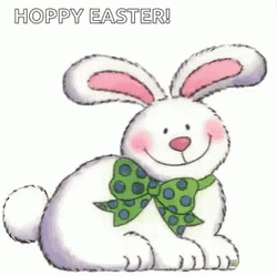 Bunny With Green Tie Good Morning Happy Easter GIF