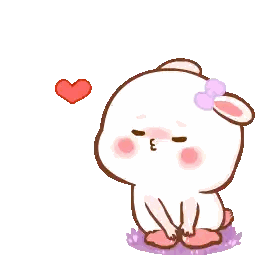 Bunny With Heart And Bow GIF