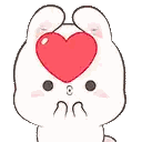 Bunny With Heart On Head Sticker