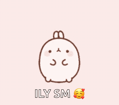Bunny With Hearts On Head Saying ILY SM GIF