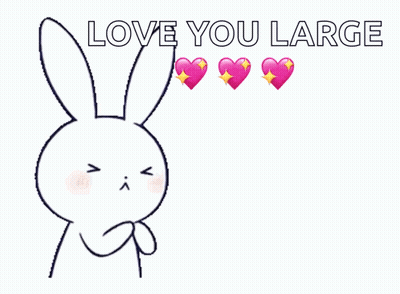 Bunny With Hearts Saying Love You GIF