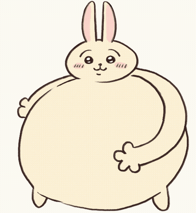 Bunny With Huge Belly And Ears GIF