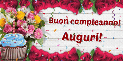 Buon Compleanno Auguri Birthday Card With Cupcake