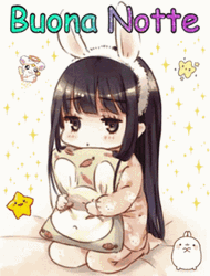 Buonanotte Cute Chibi Anime Girl GIF