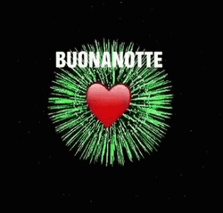  Buonanotte Heart Fireworks GIF