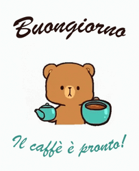 Buongiorno Bear Pouring Coffee Design