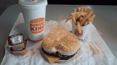 Burger King Meal With Hamburger And Fries GIF