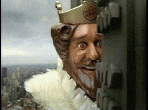 Burger King Statue With Crown GIF
