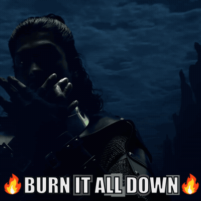 Burn It All Down Poster With Lightning Bolt GIF