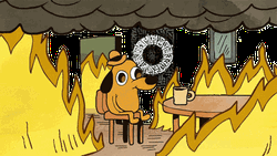 Burning And Smoking House Dog Meme GIF