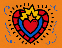 Burning Big Heart 2D Art GIF
