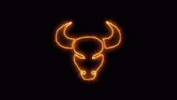 Burning Bull Head Outline GIF
