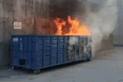 Burning Crate Crash And Burn GIF