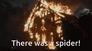 Burning House With Spider GIF