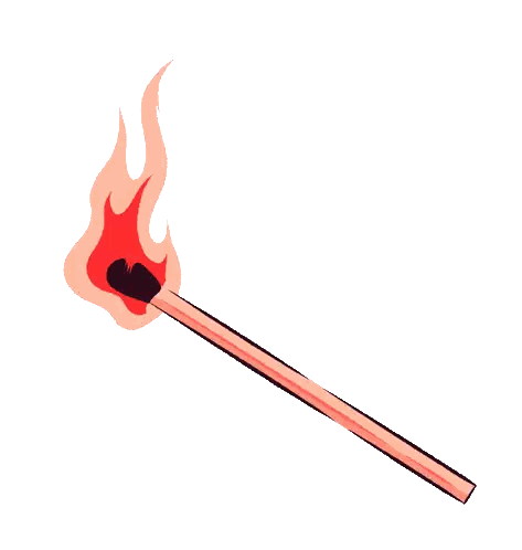 Burning Matchstick Sticker