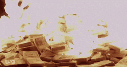 Burning Money Bright Lights Flaming GIF