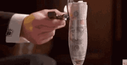 Burning Money Cash Glass Toast Cheers GIF