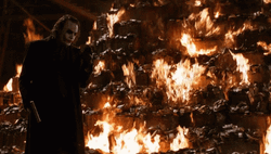 Burning Money The Joker Flaming Stacks Pyramid GIF