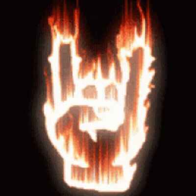 Burning Rock And Roll Sign GIF
