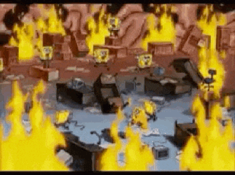 Burning Spongebob GIF