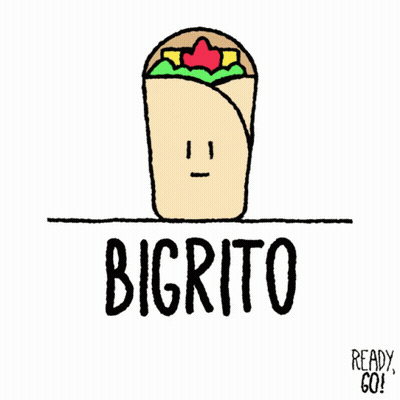 Burrito Flexing Muscles Saying Bigrito GIF