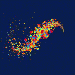 Bursting Flashing Colors Tail GIF