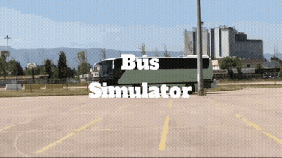 Bus Parked With Bus Simulator Text GIF