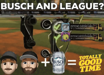 Busch Light Can Next To Rocket League GIF