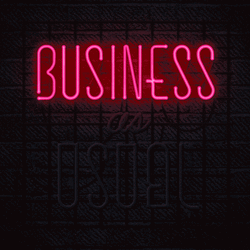 Business As Usual Neon Sign