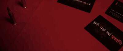 Business Cards On Red Surface With Diamond In Circle GIF