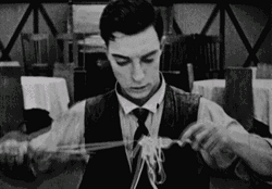 Buster Keaton Eating Pasta GIF