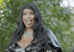 Busty Black Girl In Leather GIF