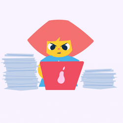 Busy Angry Cartoon Girl GIF