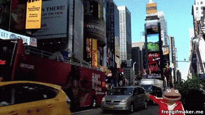 Busy City Street Sign There GIF