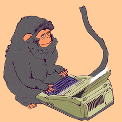 Busy Monkey Typin Typewriter