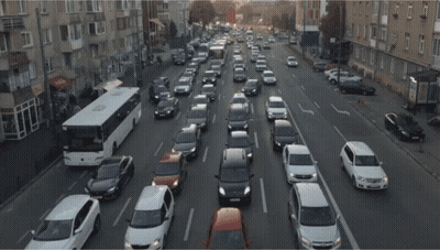 Busy Street Sign In 4 Mandates GIF