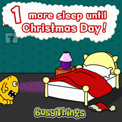 Busy Things Poster With Bed And Monster GIF
