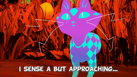 But Neon Cat Tsuchinoko In Half GIF
