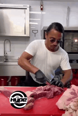 Butcher Cutting Meat GIF